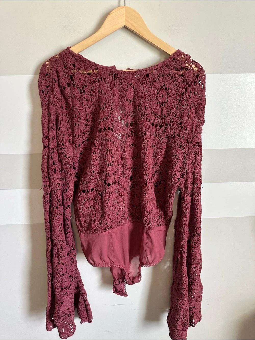 Free People Desert Daze Bodysuit Maroon